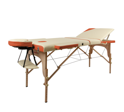 Масажний стіл inSPORTline Japane 3-Piece Wooden - біло-оранжевий Масажний стіл inSPORTline Japane 3-Piece Wooden - біло-оранжевий
