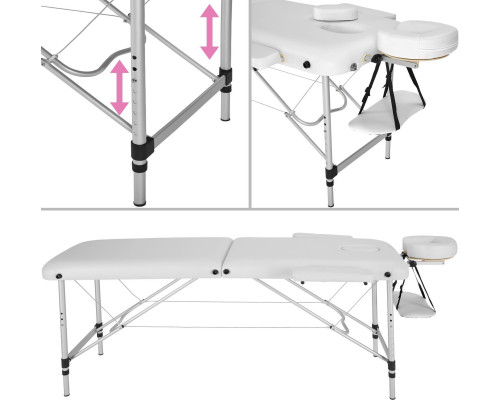 Масажний стіл Tectake 2-зонний- білий
