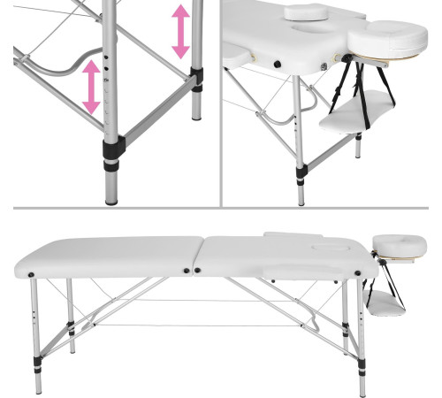 Масажний стіл Tectake 2-зонний- білий