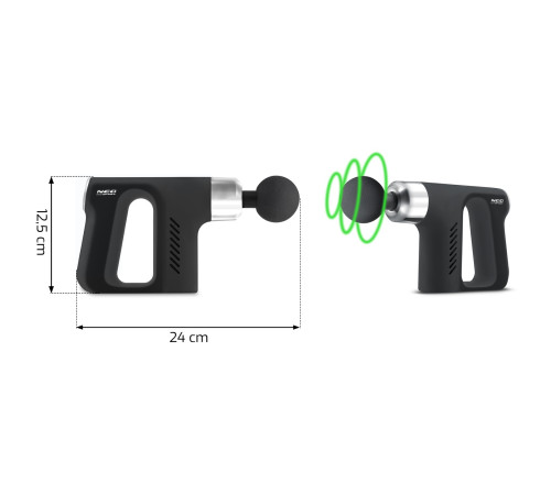 Масажний пістолет багатофункціональний + 5 насадок NS-502 Neo-Sport чорний