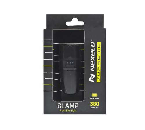 Лампа велосипедна передня NEXELO SUPREME - GLAMP, 1200mAh, usb, чорна