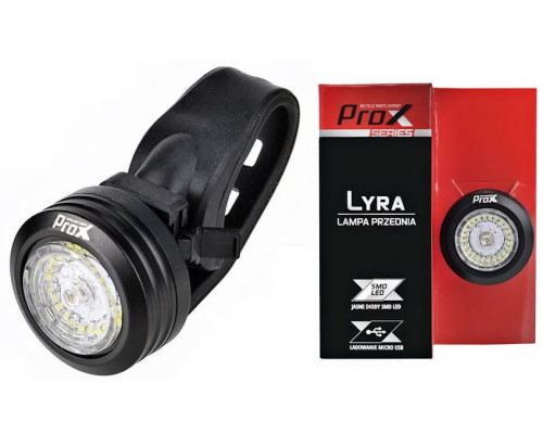 Ліхтар передній /Акумулятор/ PROX LYRA SMD LED 30LM 260mAh USB, Чорний