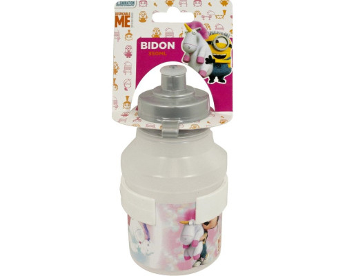 Велосипедна пляшка inSPORTline Minions Fluffy 350ml White with Holder