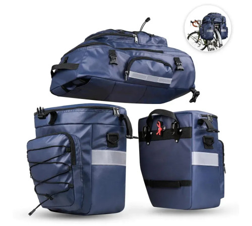 Велобаул 3-в-1 Rhinowalk X21606 65 л, синій Велобаул 3-в-1 Rhinowalk X21606 65 л, синій