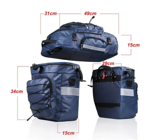 Велобаул 3-в-1 Rhinowalk X21606 65 л, синій Велобаул 3-в-1 Rhinowalk X21606 65 л, синій