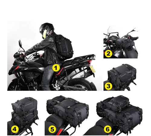 Сумка-рюкзак на багажник Rhinowalk Motorcycle MT21630 30 л, чорна Сумка-рюкзак на багажник Rhinowalk Motorcycle MT21630 30 л, чорна