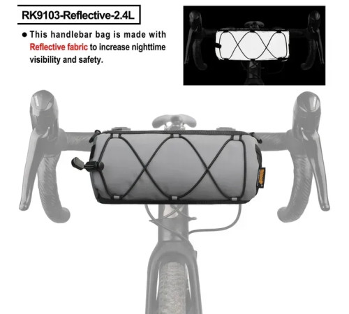 Сумка на кермо Rhinowalk RK9103 2,4 л, світловідбивна Сумка на кермо Rhinowalk RK9103 2,4 л, світловідбивна