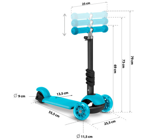 Самокат дитячий триколісний Ricokids Buggy синій