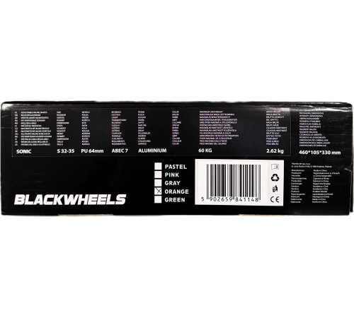 Роликові ковзани Blackwheels Playful S - розмір 32-35, чорно-білі