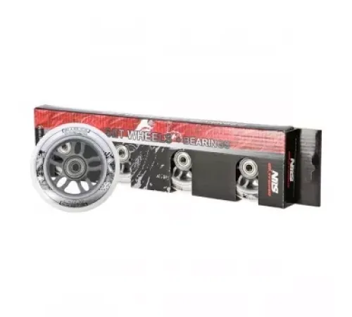 Колеса для роликових ковзанів PU 90x24 82A (4шт.) + ABEC-7 CHROME (8 шт.) NILS EXTREME - білі Колеса для роликових ковзанів PU 90x24 82A (4шт.) + ABEC-7 CHROME (8 шт.) NILS EXTREME - білі