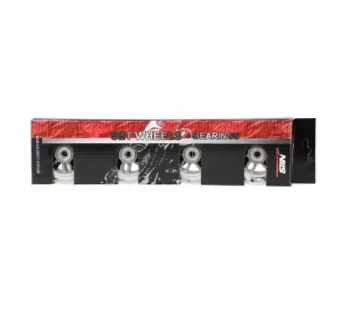 Колеса для роликових ковзанів PU 90x24 82A (4шт.) + ABEC-7 CHROME (8 шт.) NILS EXTREME - білі Колеса для роликових ковзанів PU 90x24 82A (4шт.) + ABEC-7 CHROME (8 шт.) NILS EXTREME - білі
