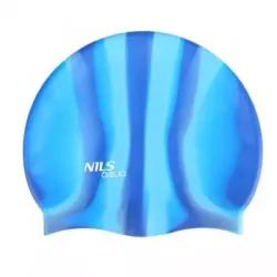 Шапочка для плавання ZEBRA MI1 NILS AQUA - блакитно-синя 