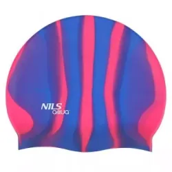Шапочка для плавання ZEBRA MI7 NILS AQUA - синьо-рожева