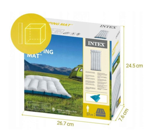 Надувний туристичний матрац 67 x 184 x 17 см INTEX 67997 Надувний туристичний матрац 67 x 184 x 17 см INTEX 67997