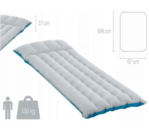 Надувний туристичний матрац 67 x 184 x 17 см INTEX 67997 Надувний туристичний матрац 67 x 184 x 17 см INTEX 67997