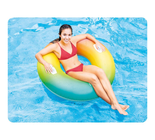 Коло надувне для плавання INTEX 58202 Веселка, 119 см Коло надувне для плавання INTEX 58202 Веселка, 119 см