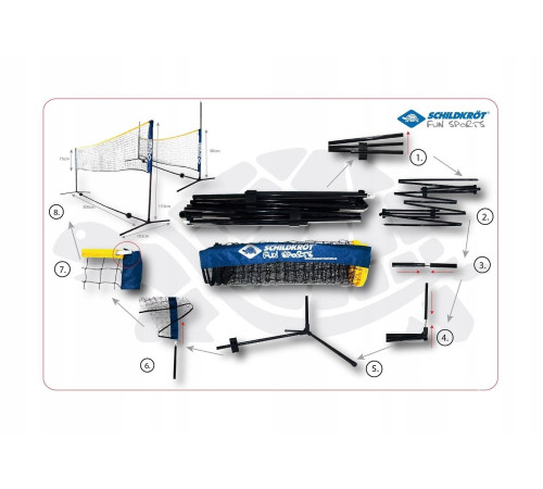 Сітка 3в1 для бадмінтону, тенісу, волейболу Schildkrot