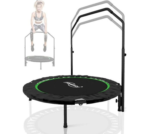Батут для фітнесу Physionics JG86931 з поручнем 3,5 футів 101 см чорно-зелений Батут для фітнесу Physionics JG86931 з поручнем 3,5 футів 101 см чорно-зелений