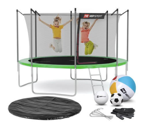 Батут Hop-Sport з внутрішньою сіткою 12 футів 366 см зелений Батут Hop-Sport з внутрішньою сіткою 12 футів 366 см зелений