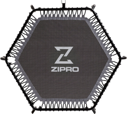 Батут для фітнесу Zipro Fitness з поручнем 4,5 фути 130 см чорний Батут для фітнесу Zipro Fitness з поручнем 4,5 фути 130 см чорний