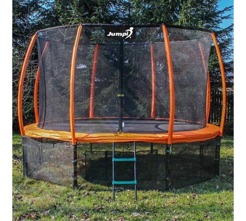 Садовий батут Jumpi Maxy Comfort Plus з внутрішньою сіткою 12,5 FT 374 см помаранчевий