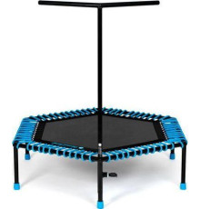 Батут для фітнесу Fit and Jump 3142 з поручнем 4 фути 126 см чорно-синій