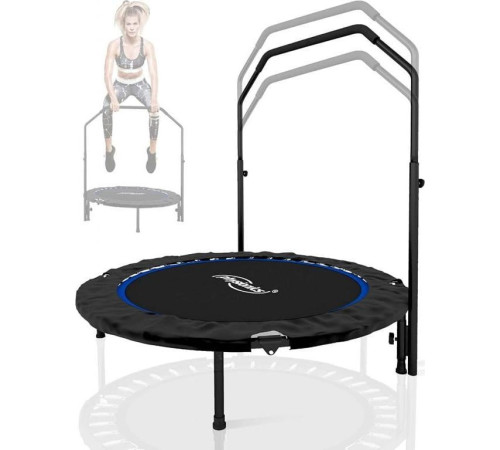Батут для фітнесу Physionics JG86914 з поручнем 3,5 футів 101 см чорно-синій Батут для фітнесу Physionics JG86914 з поручнем 3,5 футів 101 см чорно-синій