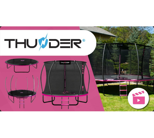 Батут THUNDER INSIDE ULTRA з внутрішньою сіткою 8 футів 244 см чорно-рожевий Батут THUNDER INSIDE ULTRA з внутрішньою сіткою 8 футів 244 см чорно-рожевий
