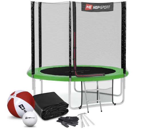 Батут Hop-Sport з зовнішньою сіткою 10 футів 305 см чорний Батут Hop-Sport з зовнішньою сіткою 10 футів 305 см чорний