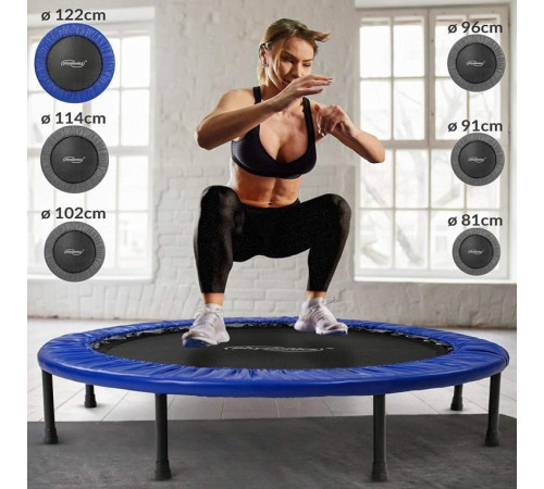 Батут Physionics JG77161 без сітки 4 фути 122 см синьо-чорний
