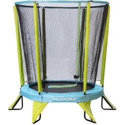 Батут Hudora Safety з внутрішньою сіткою 4.5 футів 140 см блакитно-зелений