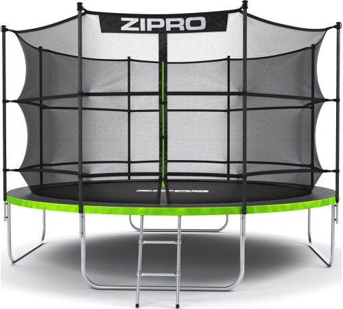 Батут Zipro Jump Pro з внутрішньою сіткою 12 футів 374 см чорно-зелений Батут Zipro Jump Pro з внутрішньою сіткою 12 футів 374 см чорно-зелений