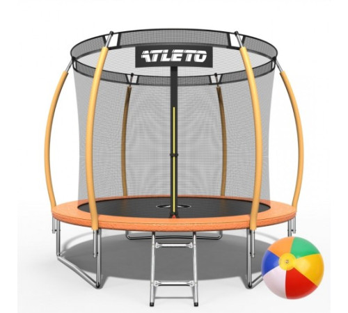 Батут Atleto 42400467 з внутрішньою сіткою 252 см помаранчеий Батут Atleto 42400467 з внутрішньою сіткою 252 см помаранчеий