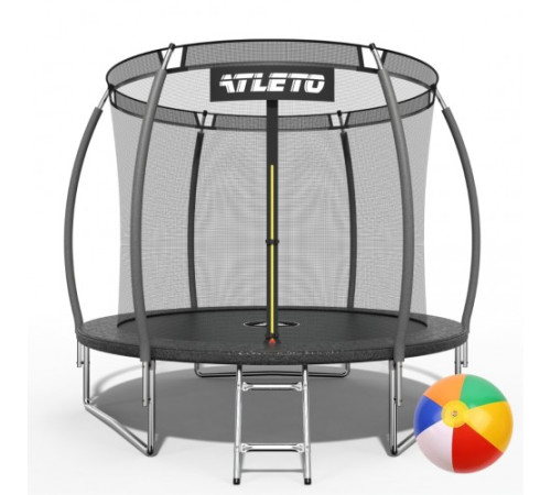 Батут Atleto 42400468 з внутрішньою сіткою 252 см чорний Батут Atleto 42400468 з внутрішньою сіткою 252 см чорний