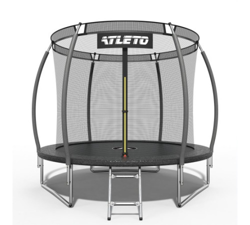 Батут Atleto 42400468 з внутрішньою сіткою 252 см чорний Батут Atleto 42400468 з внутрішньою сіткою 252 см чорний