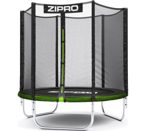 Батут Zipro Jump Pro з зовнішньою сіткою 6 футів 183 см чорно-зелений Батут Zipro Jump Pro з зовнішньою сіткою 6 футів 183 см чорно-зелений