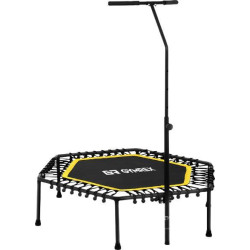 Батут для фітнесу Gymrex GR-HT110R з поручнем 4 фути 124 см чорно-жовтий