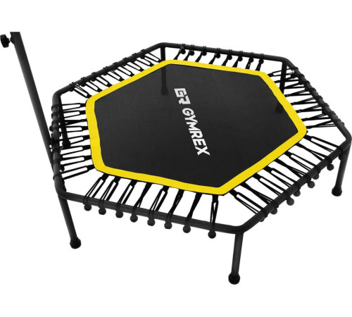 Батут для фітнесу Gymrex GR-HT110R з поручнем 4 фути 124 см чорно-жовтий Батут для фітнесу Gymrex GR-HT110R з поручнем 4 фути 124 см чорно-жовтий