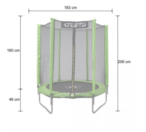 Батут Atleto 42400451 з зовнішньою сіткою 183 см зелений Батут Atleto 42400451 з зовнішньою сіткою 183 см зелений
