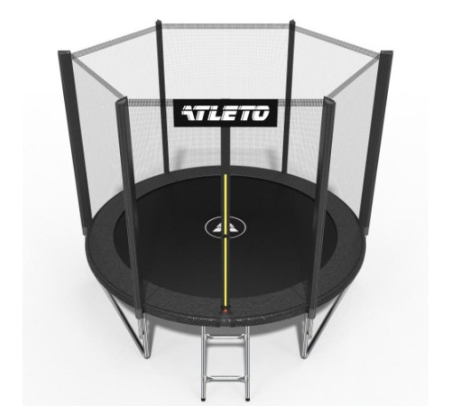 Батут Atleto 42400443 з зовнішньою сіткою 252 см чорний Батут Atleto 42400443 з зовнішньою сіткою 252 см чорний