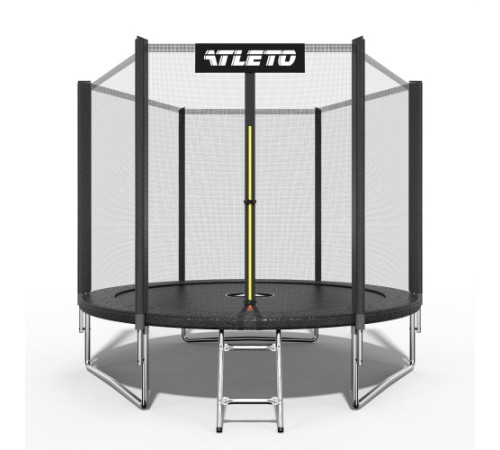 Батут Atleto 42400443 з зовнішньою сіткою 252 см чорний Батут Atleto 42400443 з зовнішньою сіткою 252 см чорний