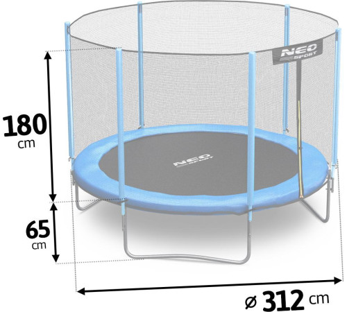 Садовий батут Neo-Sport NS-10Z181 з відкритою сіткою 10 FT 312 см