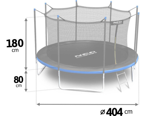 Садовий батут Neo-Sport NS-13W241 з внутрішньою сіткою 13 FT 404 см