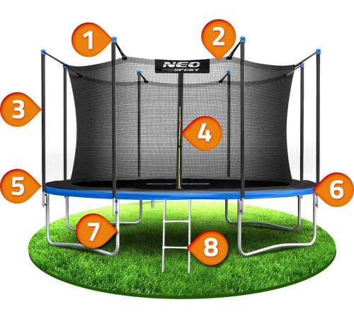 Садовий батут Neo-Sport NS-13W241 з внутрішньою сіткою 13 FT 404 см