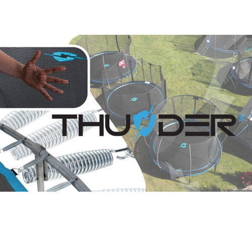 Батут THUNDER INSIDE ELITE з внутрішньою сіткою 14 футів 435 см чорно-блакитний Батут THUNDER INSIDE ELITE з внутрішньою сіткою 14 футів 435 см чорно-блакитний
