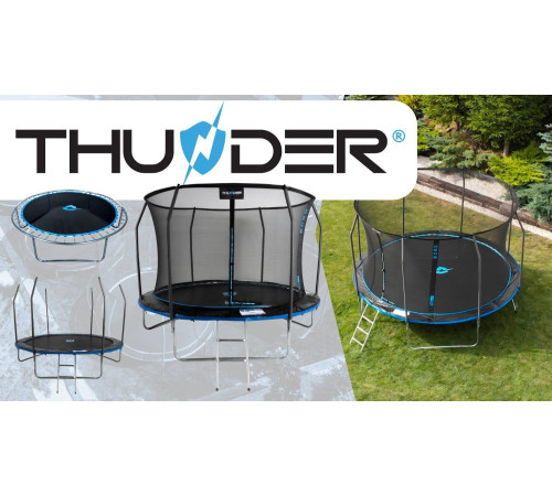 Батут THUNDER INSIDE ELITE з внутрішньою сіткою 14 футів 435 см чорно-блакитний Батут THUNDER INSIDE ELITE з внутрішньою сіткою 14 футів 435 см чорно-блакитний