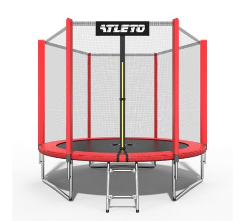 Батут Atleto 42400474 з зовнішньою сіткою 312 см червоний Батут Atleto 42400474 з зовнішньою сіткою 312 см червоний