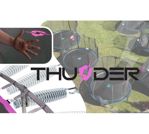 Батут THUNDER OUTSIDE PRO з зовнішньою сіткою 12 футів 366 см чорно-рожевий Батут THUNDER OUTSIDE PRO з зовнішньою сіткою 12 футів 366 см чорно-рожевий