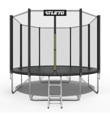 Батут Atleto 42400459 з зовнішньою сіткою 374 см чорний