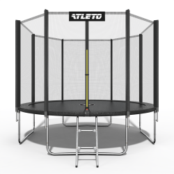 Батут Atleto 42400459 з зовнішньою сіткою 374 см чорний